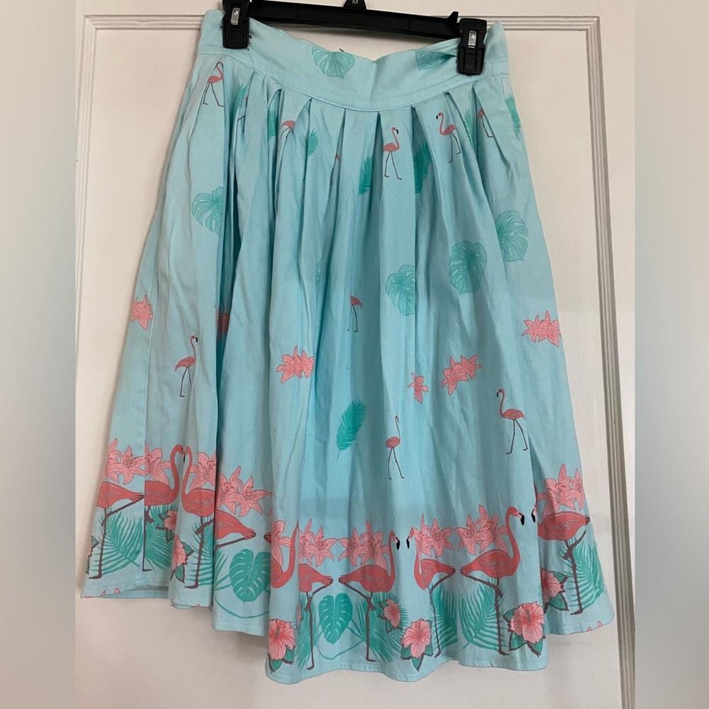 Circle Skirt whit flamingo 🦩 and Flowers details